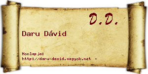 Daru Dávid névjegykártya